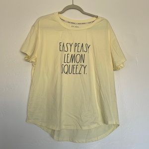 Rae Dunn Plus Size Pale Yellow Lemon Tee